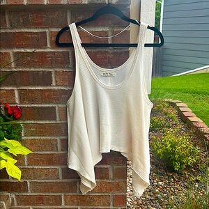 WE THE FREE Ladies S Oversized Cream Knit Asymmetrical Tank Top